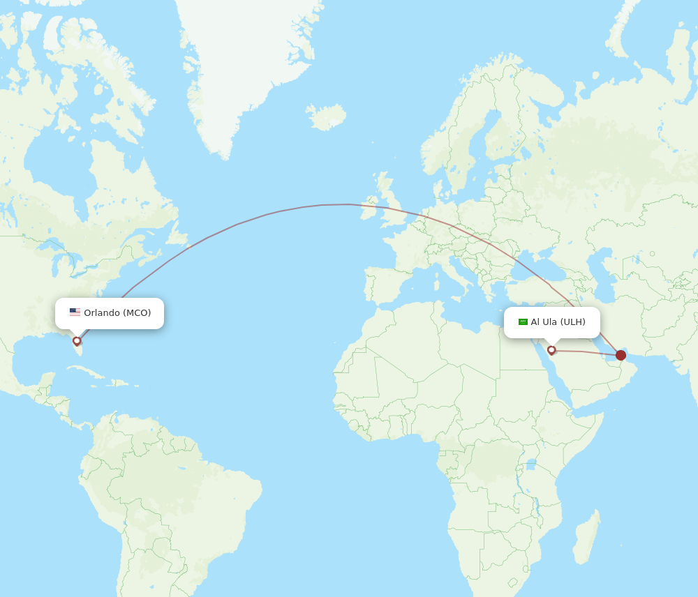 ULH-MCO flight routes