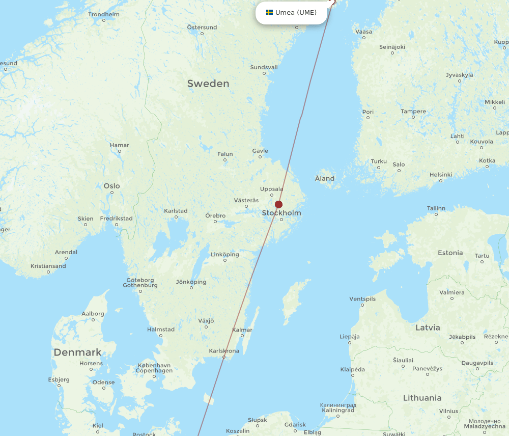 UME-BER flight routes