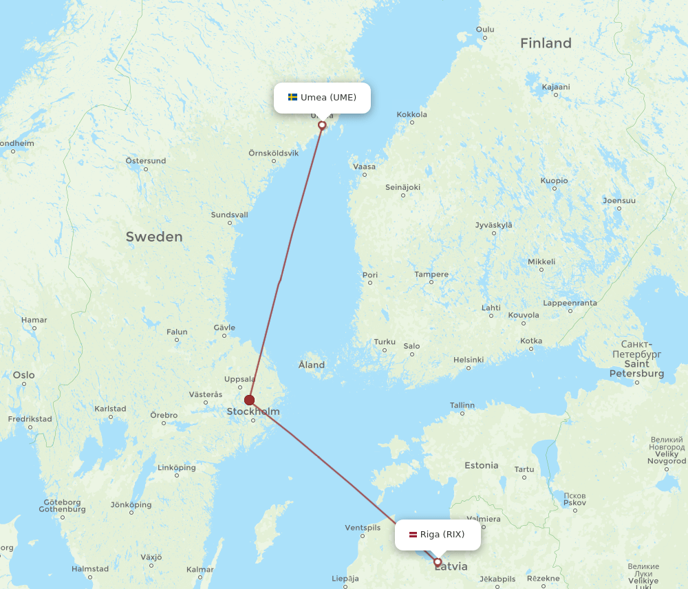 UME-RIX flight routes