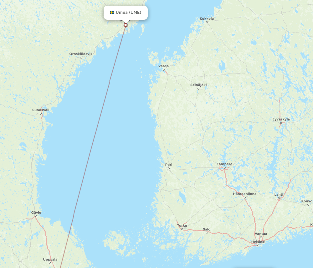 UME-TLL flight routes