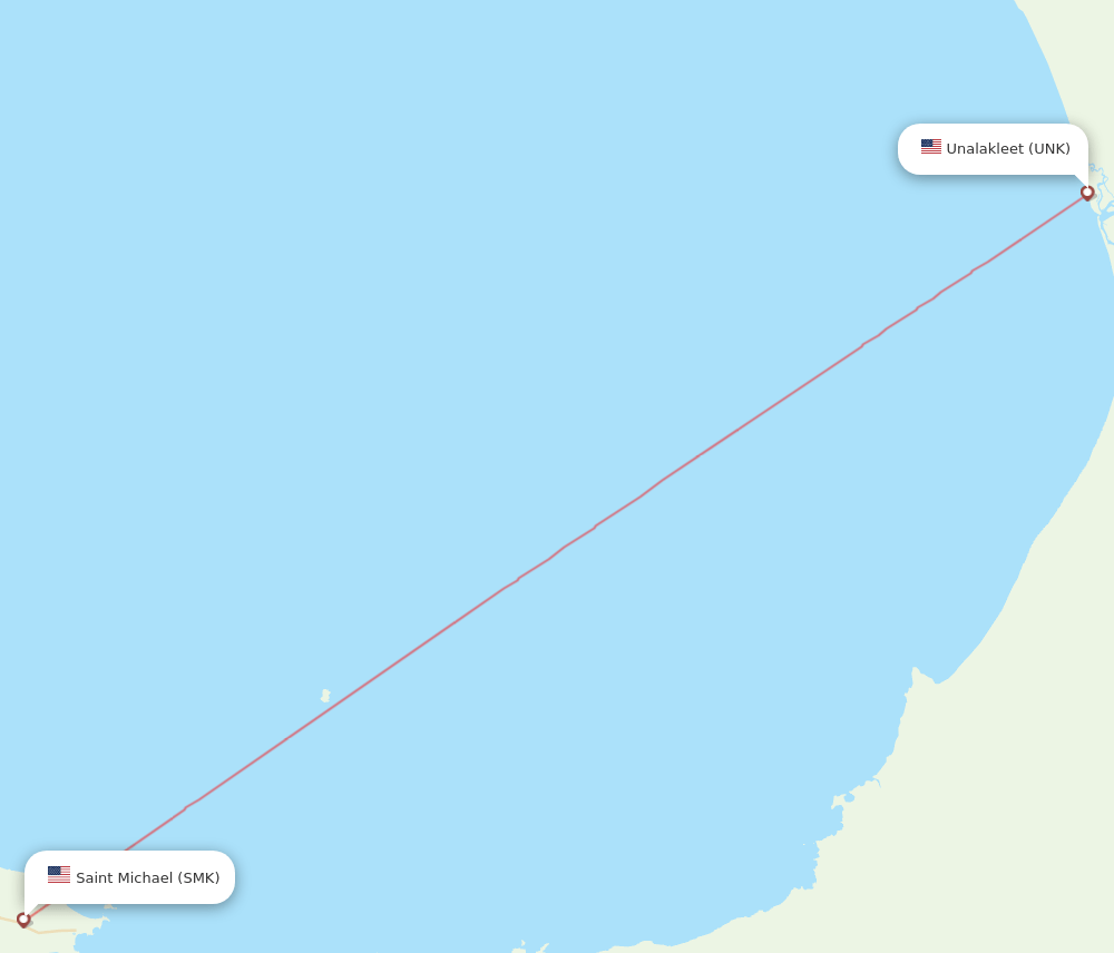 UNK to SMK flights and routes map