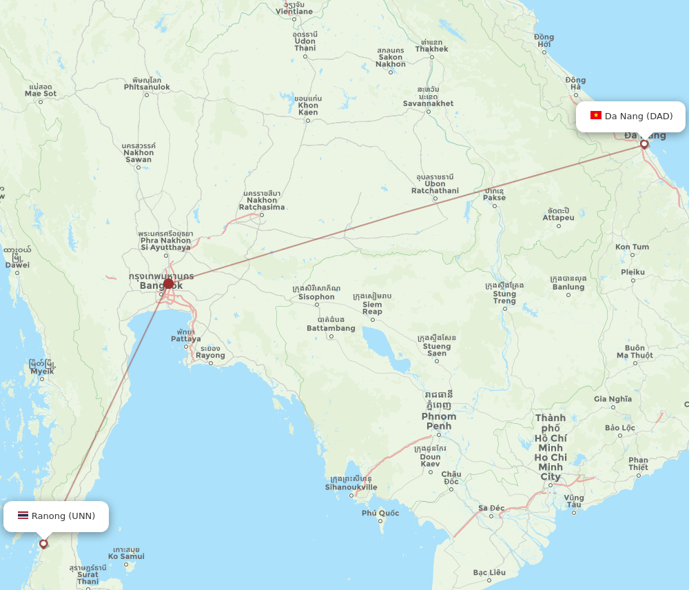 UNN to DAD flights and routes map