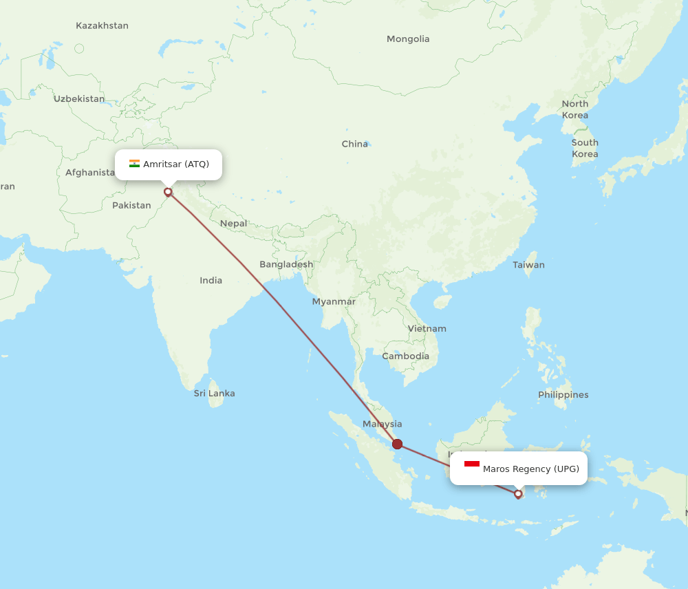 UPG-ATQ flight routes