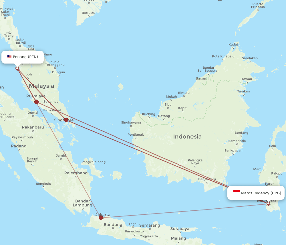UPG-PEN flight routes