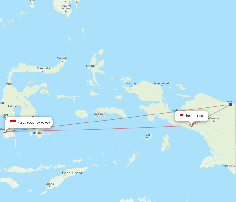 UPG-TIM flight routes