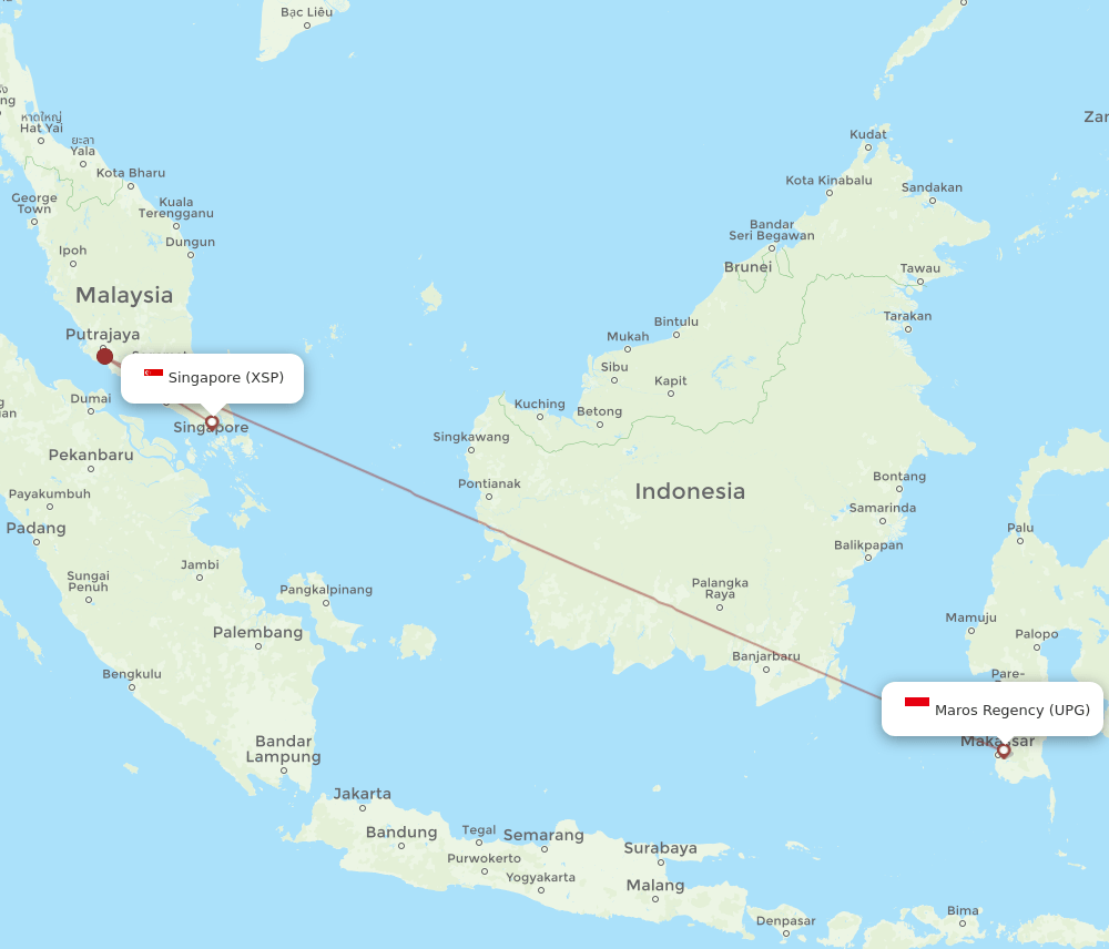UPG-XSP flight routes
