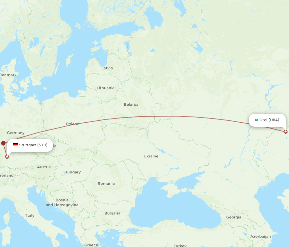 URA-STR flight routes