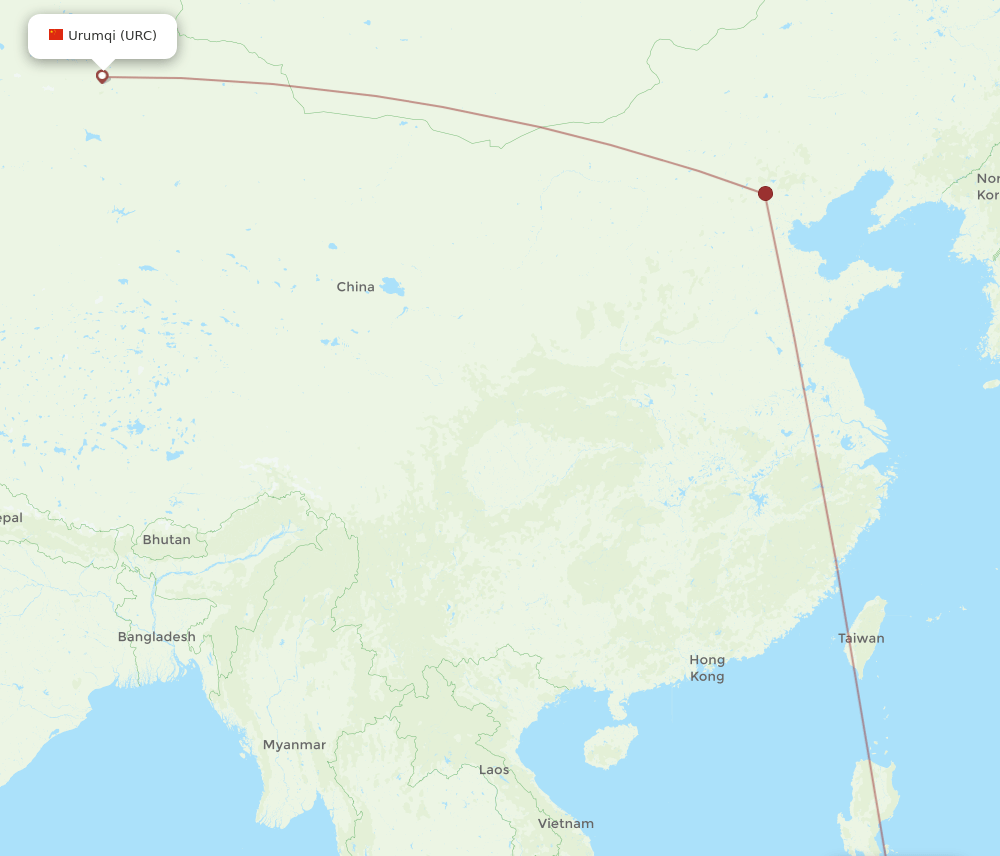URC-KLO flight routes