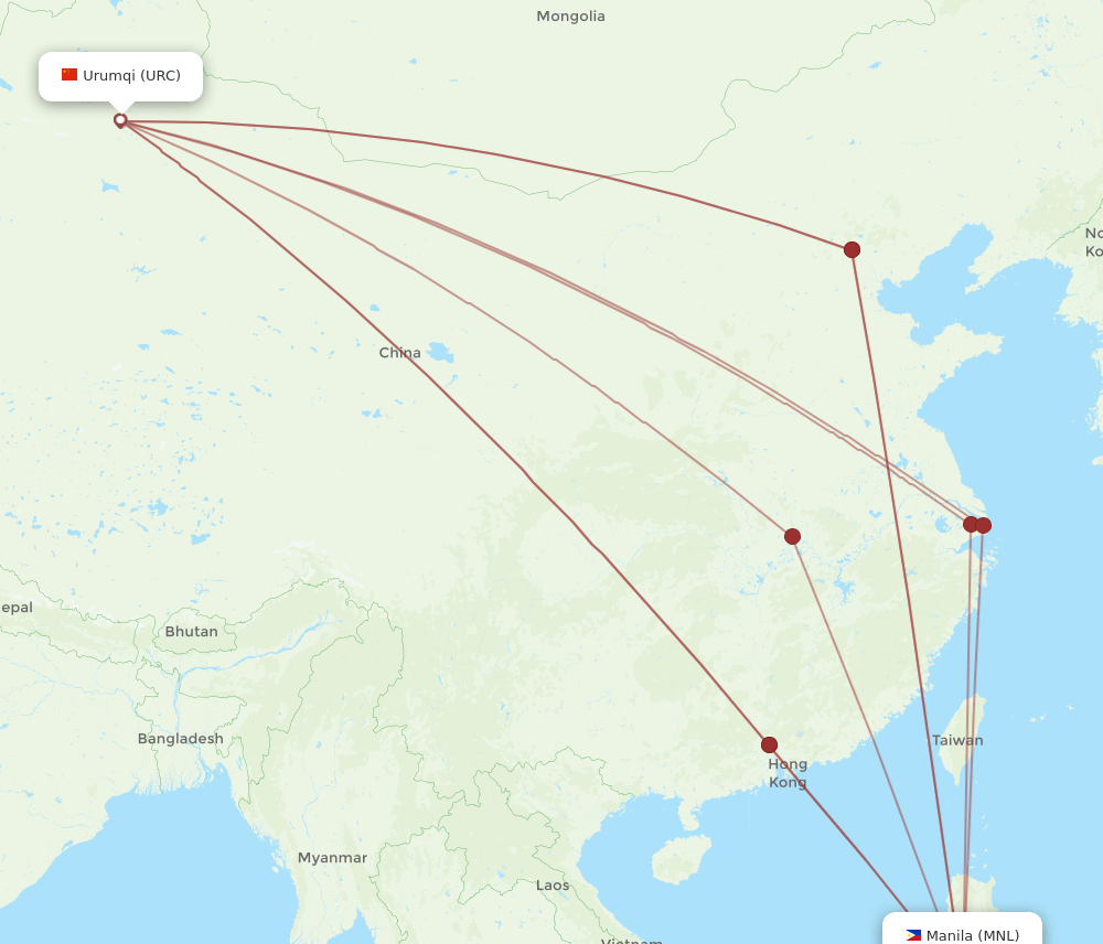 URC-MNL flight routes