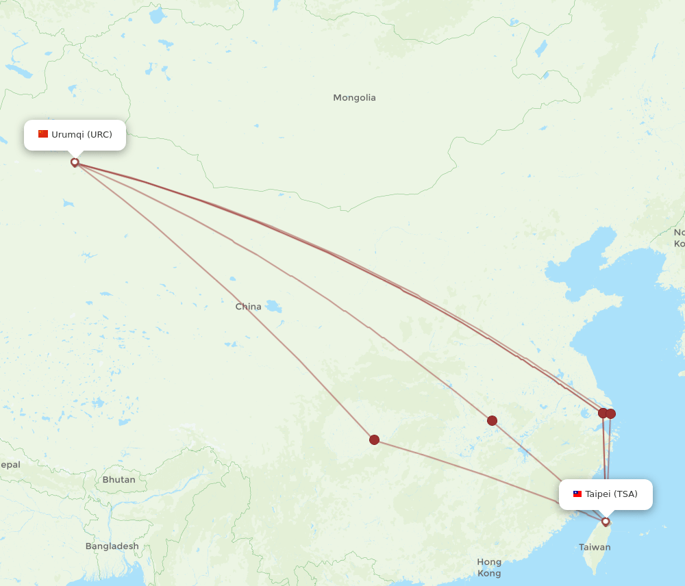 URC-TSA flight routes