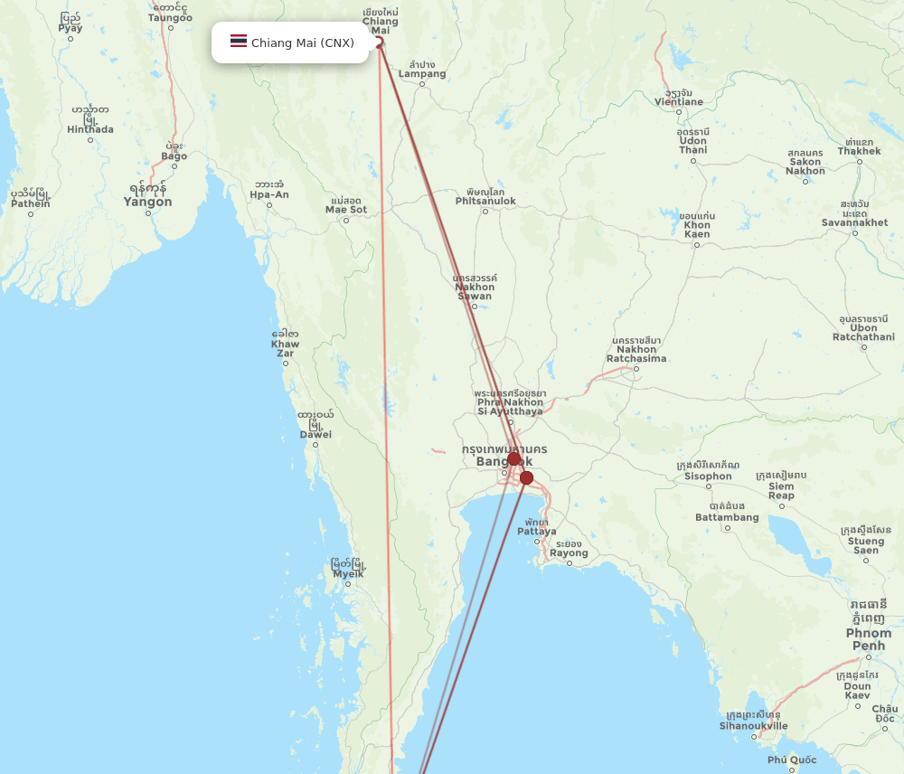 URT-CNX flight routes