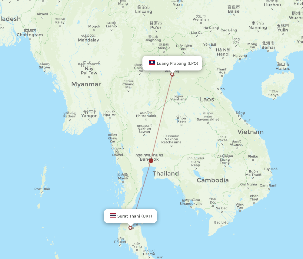 URT-LPQ flight routes