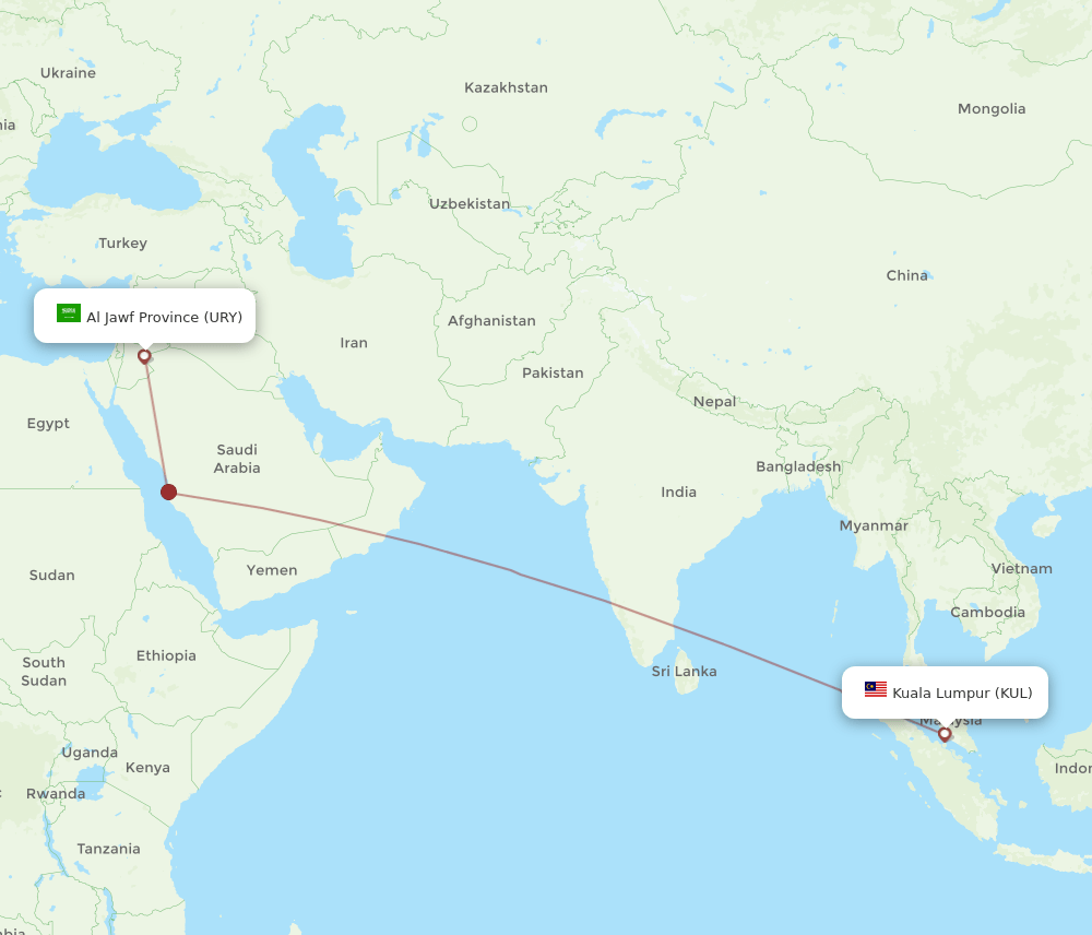 URY-KUL flight routes