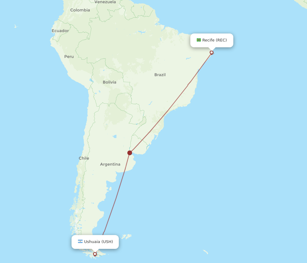 USH-REC flight routes
