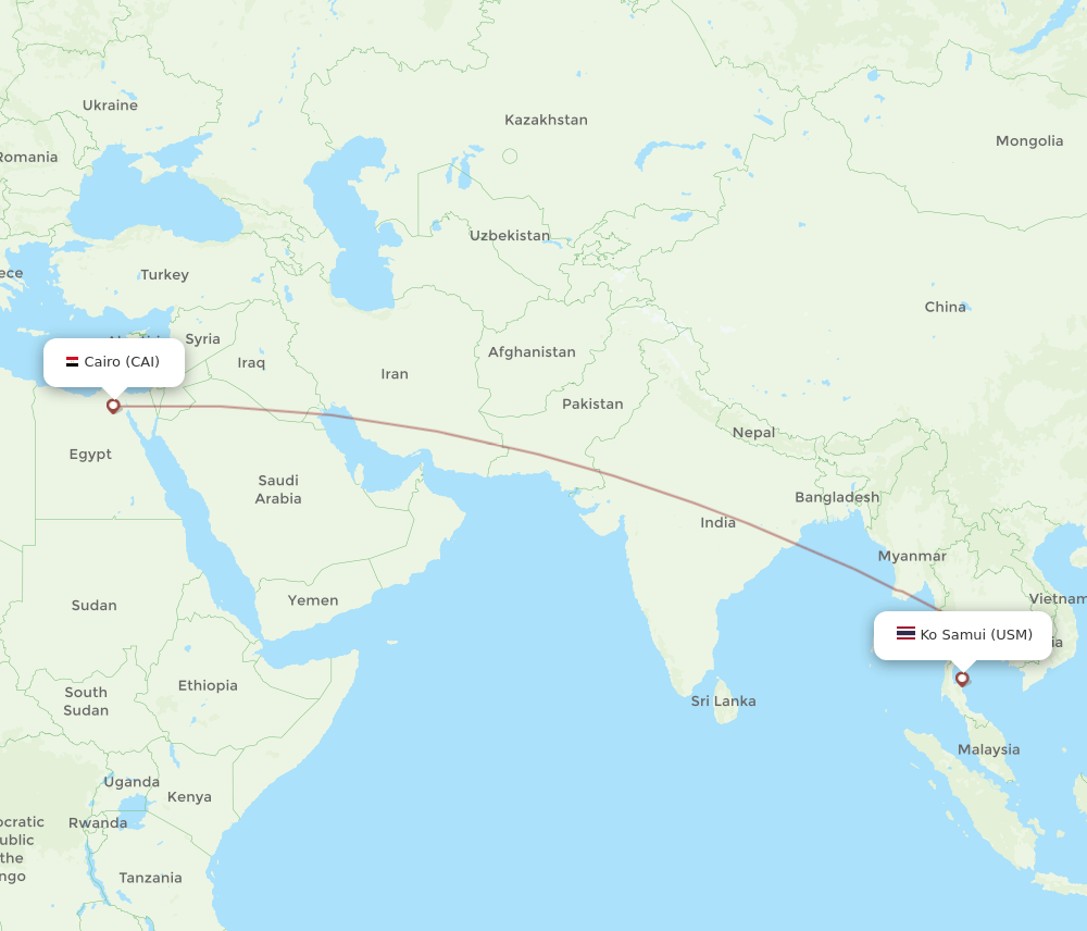CAI to USM flights and routes map