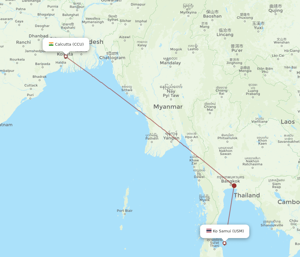 USM-CCU flight routes