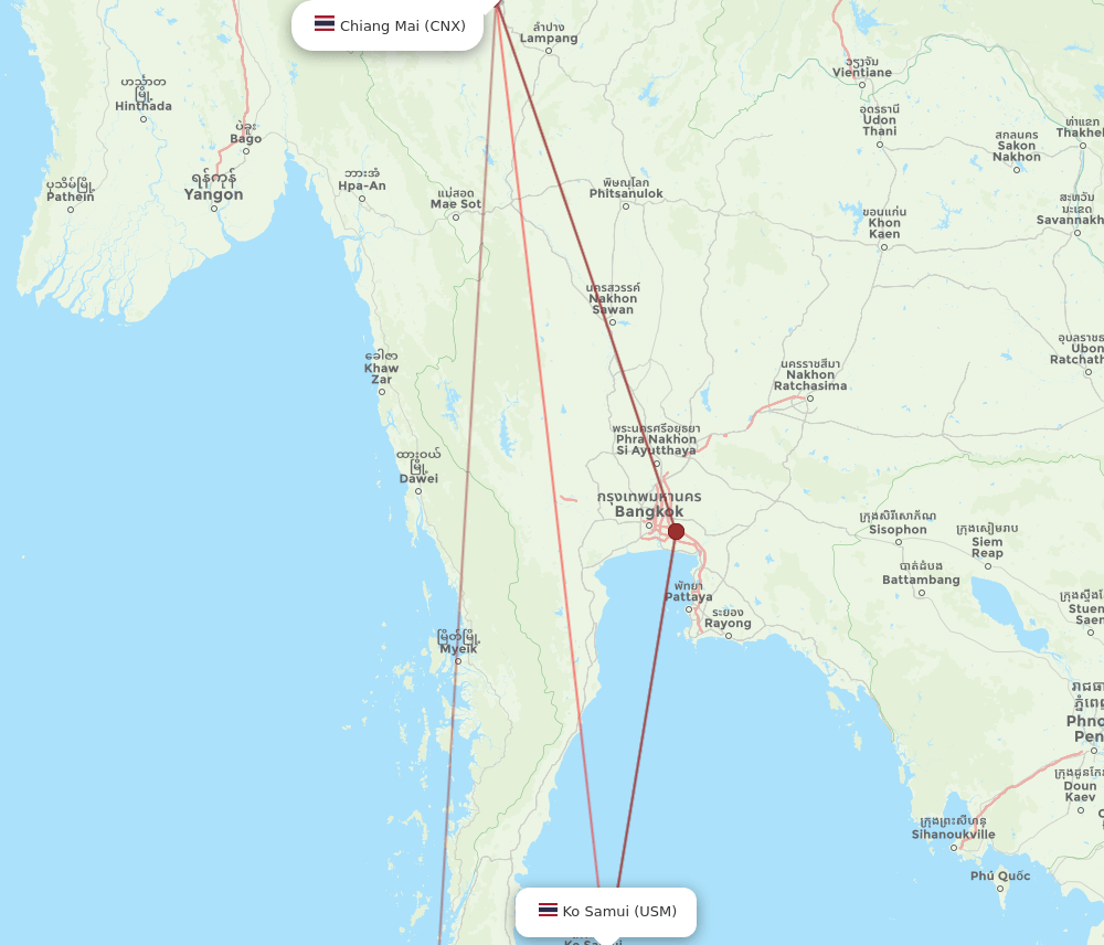 USM-CNX flight routes