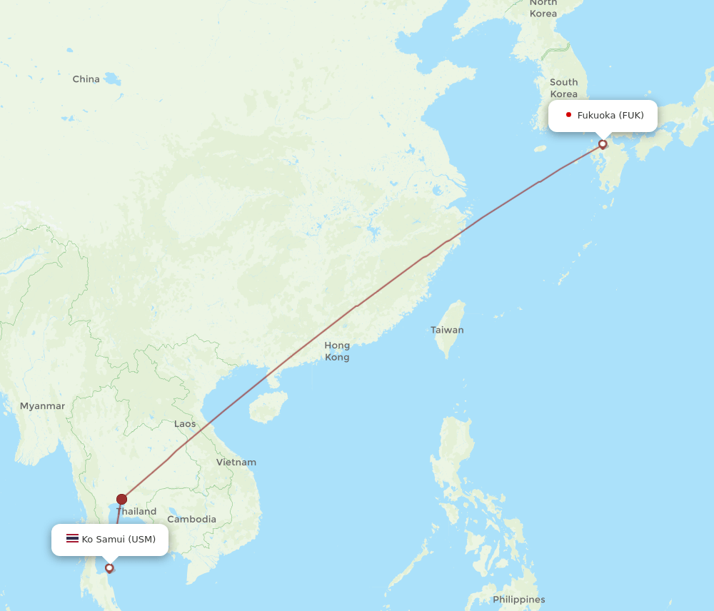 USM-FUK flight routes