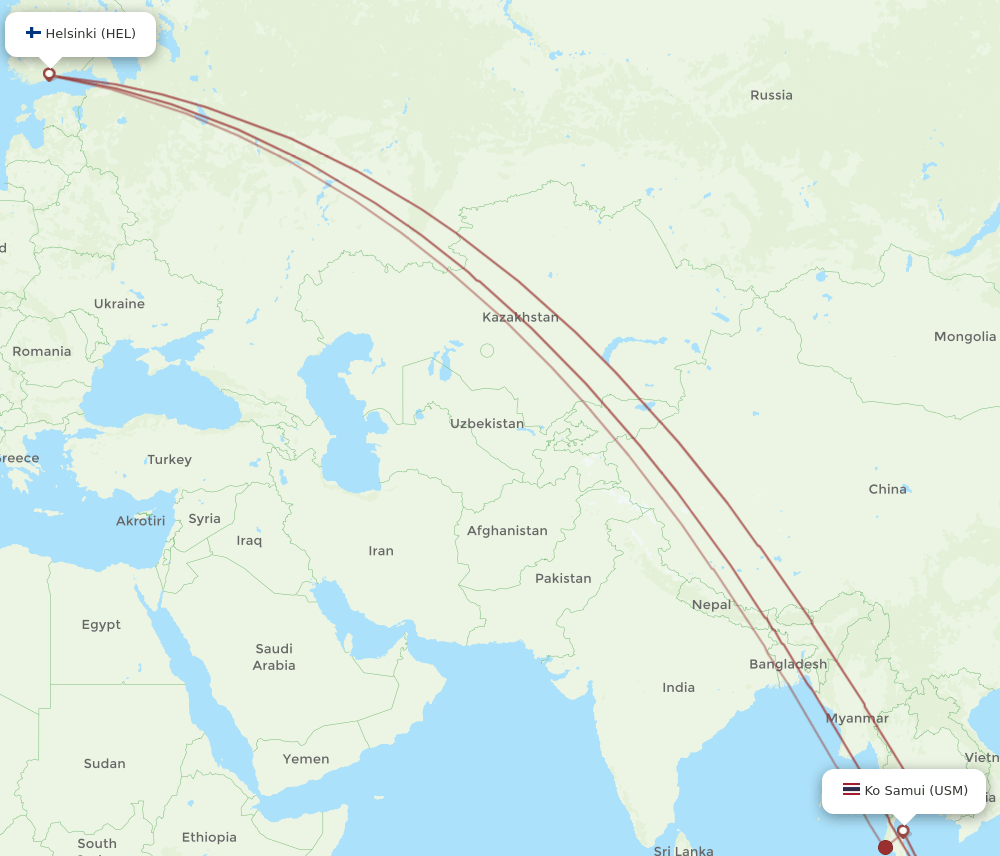 USM-HEL flight routes