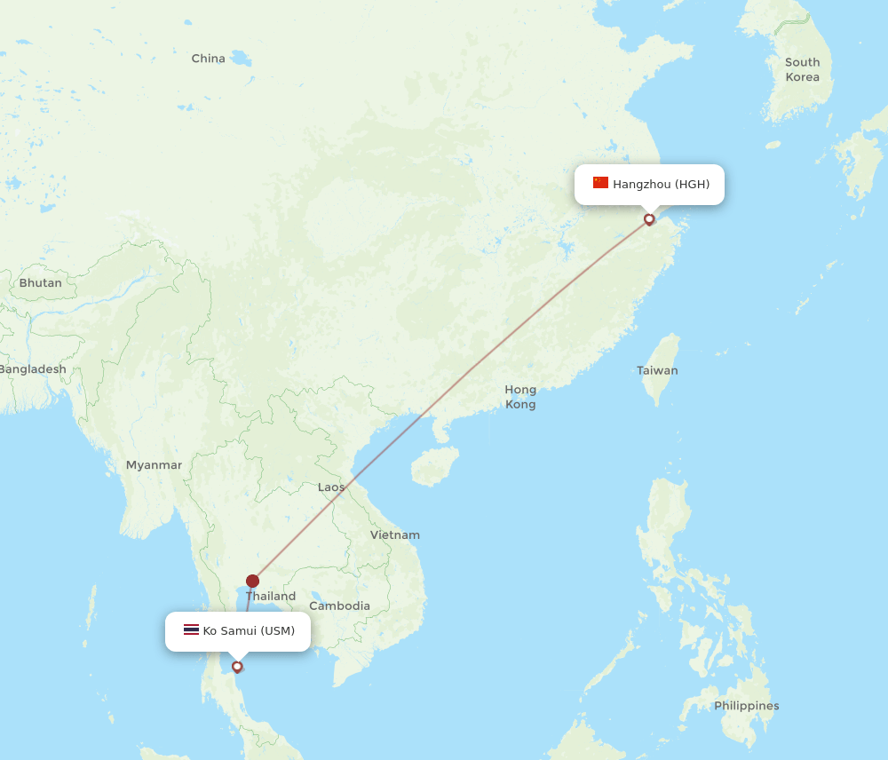 USM-HGH flight routes