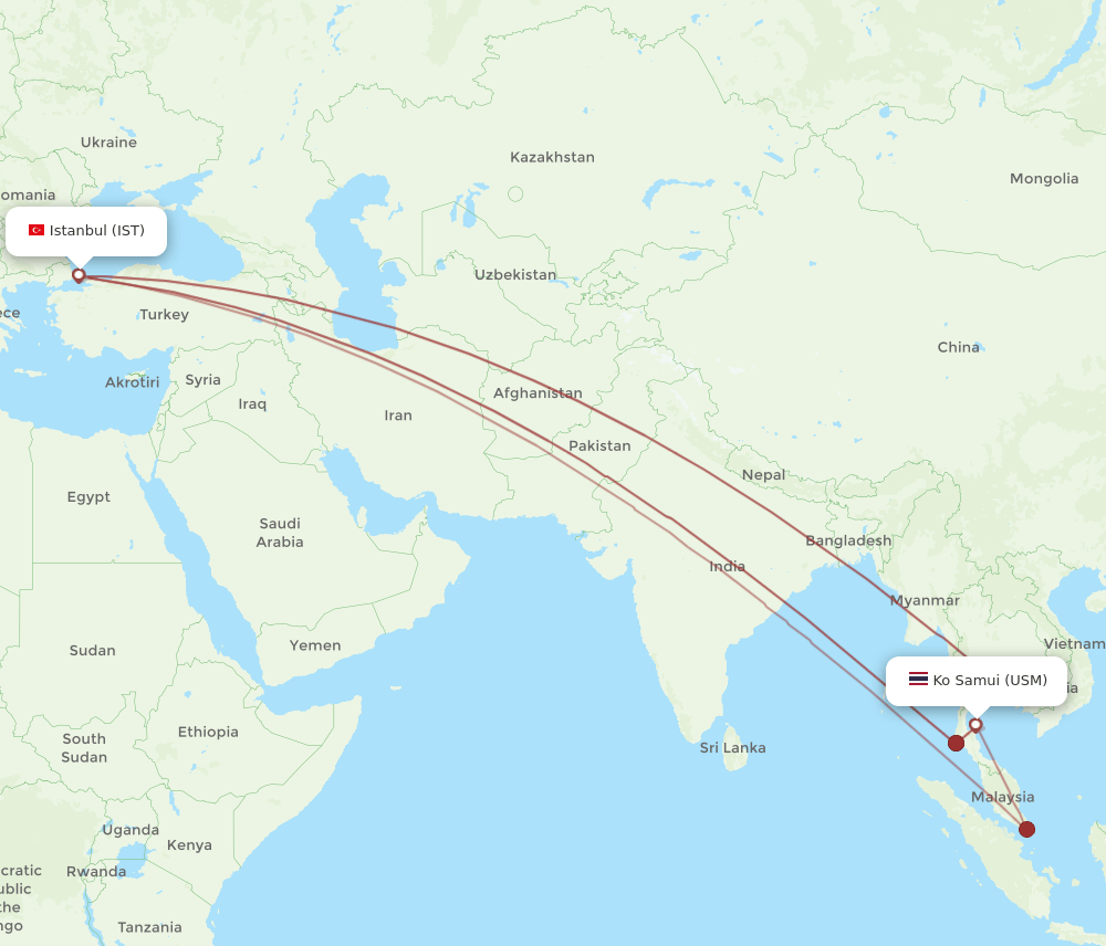 USM-IST flight routes