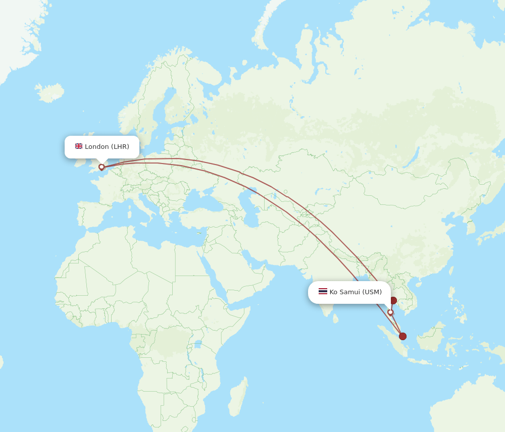 USM-LHR flight routes