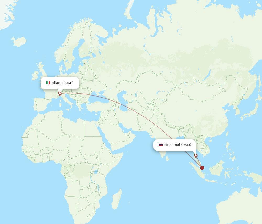 USM-MXP flight routes
