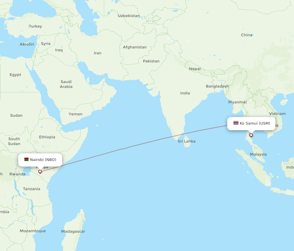 USM-NBO flight routes