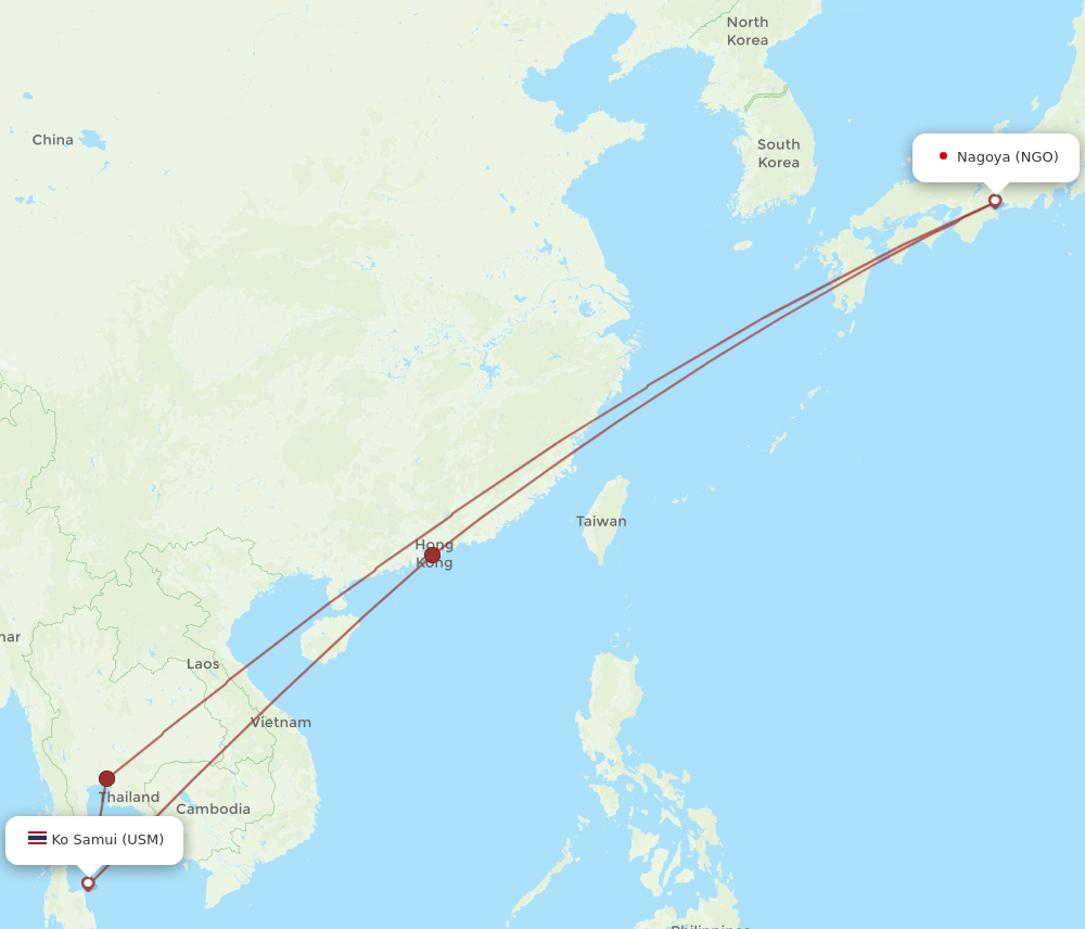 USM-NGO flight routes