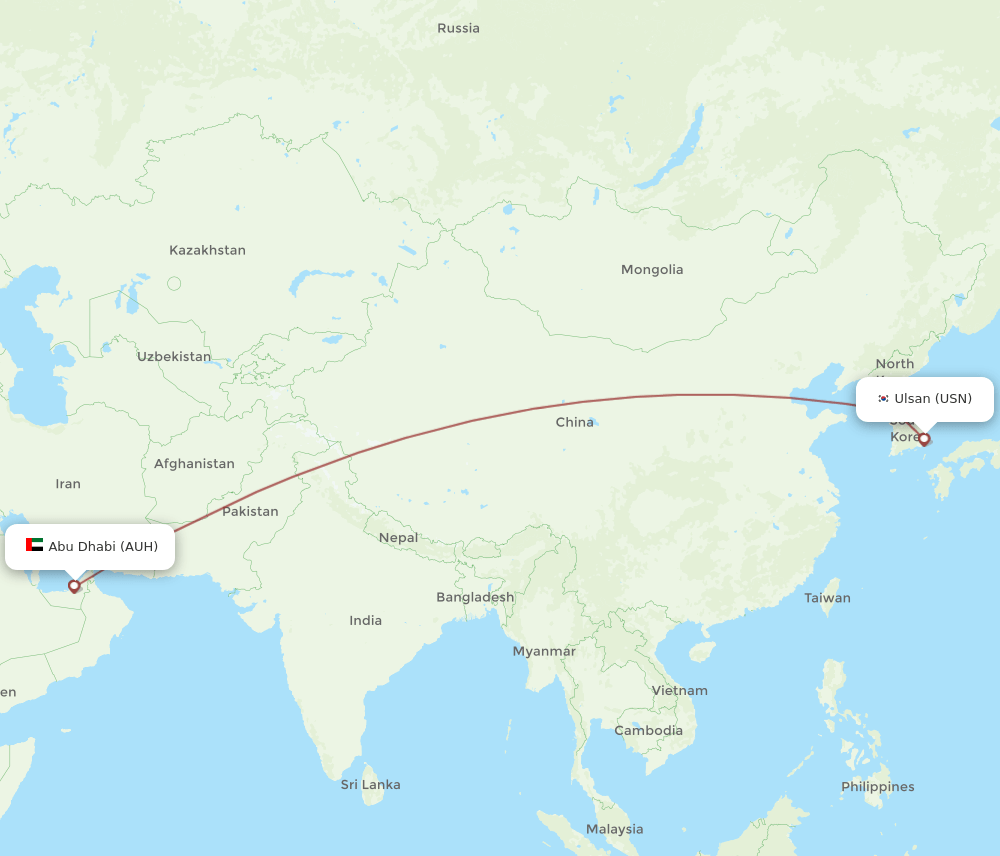 USN-AUH flight routes