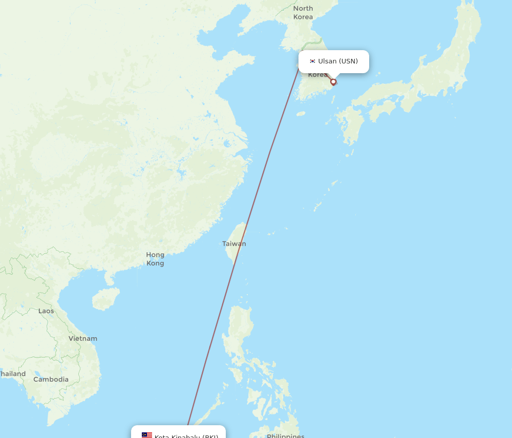 USN-BKI flight routes