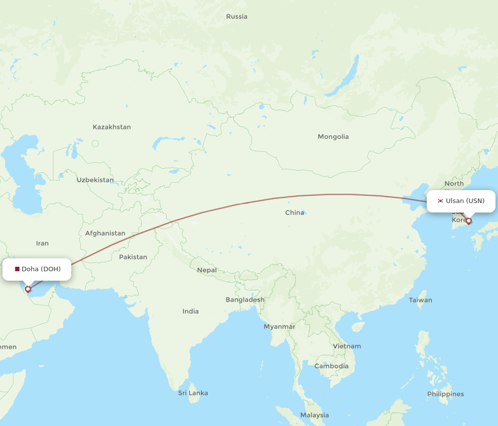 USN-DOH flight routes