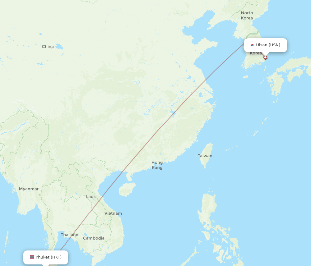USN-HKT flight routes