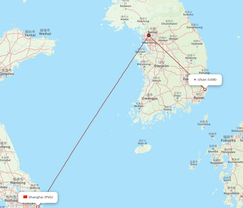 USN-PVG flight routes