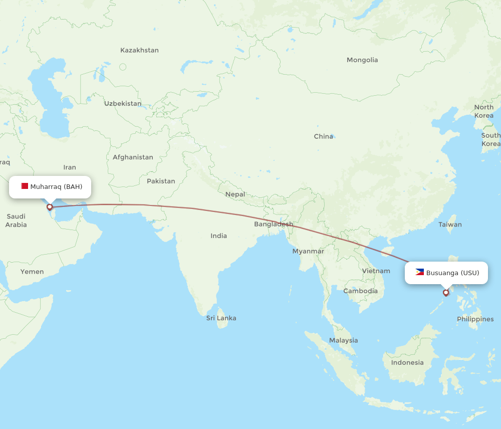 USU-BAH flight routes