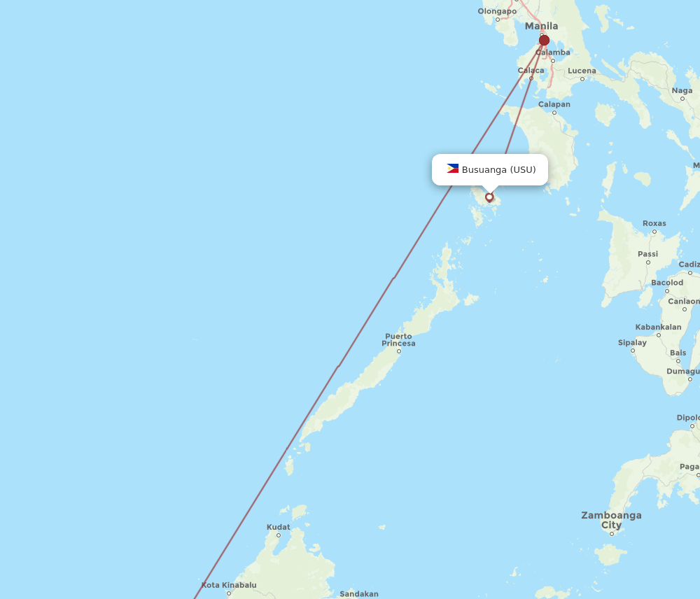 USU-BWN flight routes