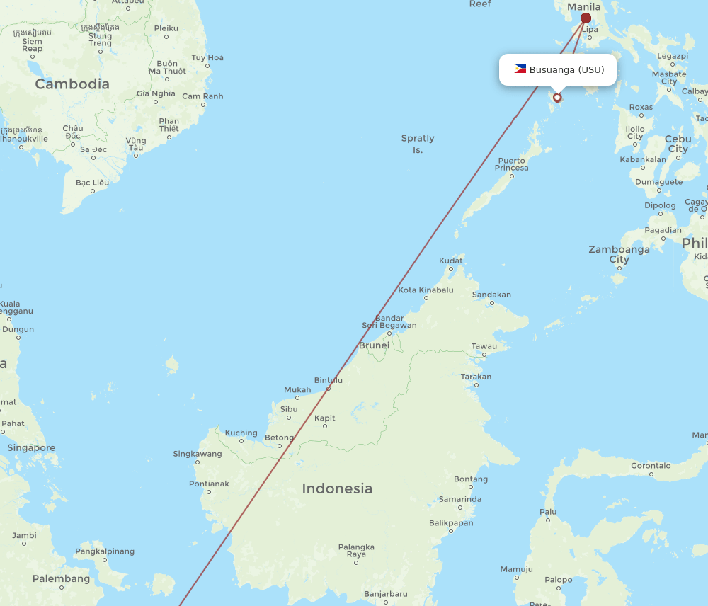 USU-CGK flight routes