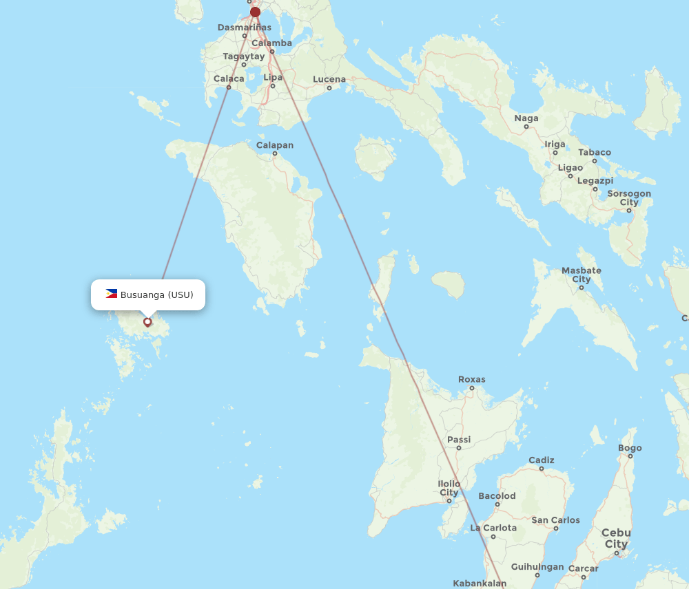 USU-DGT flight routes