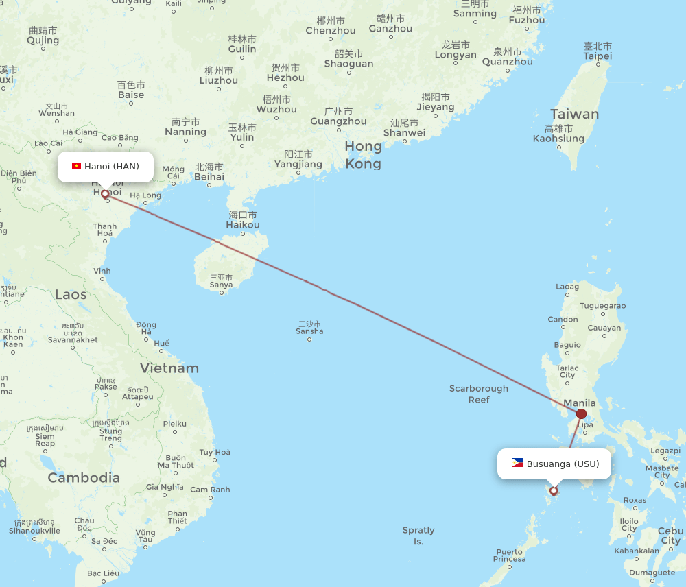 USU-HAN flight routes