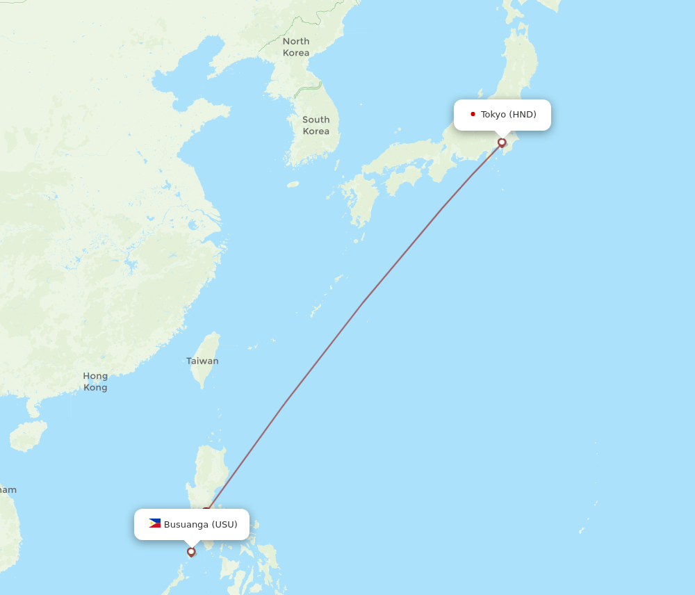 USU-HND flight routes
