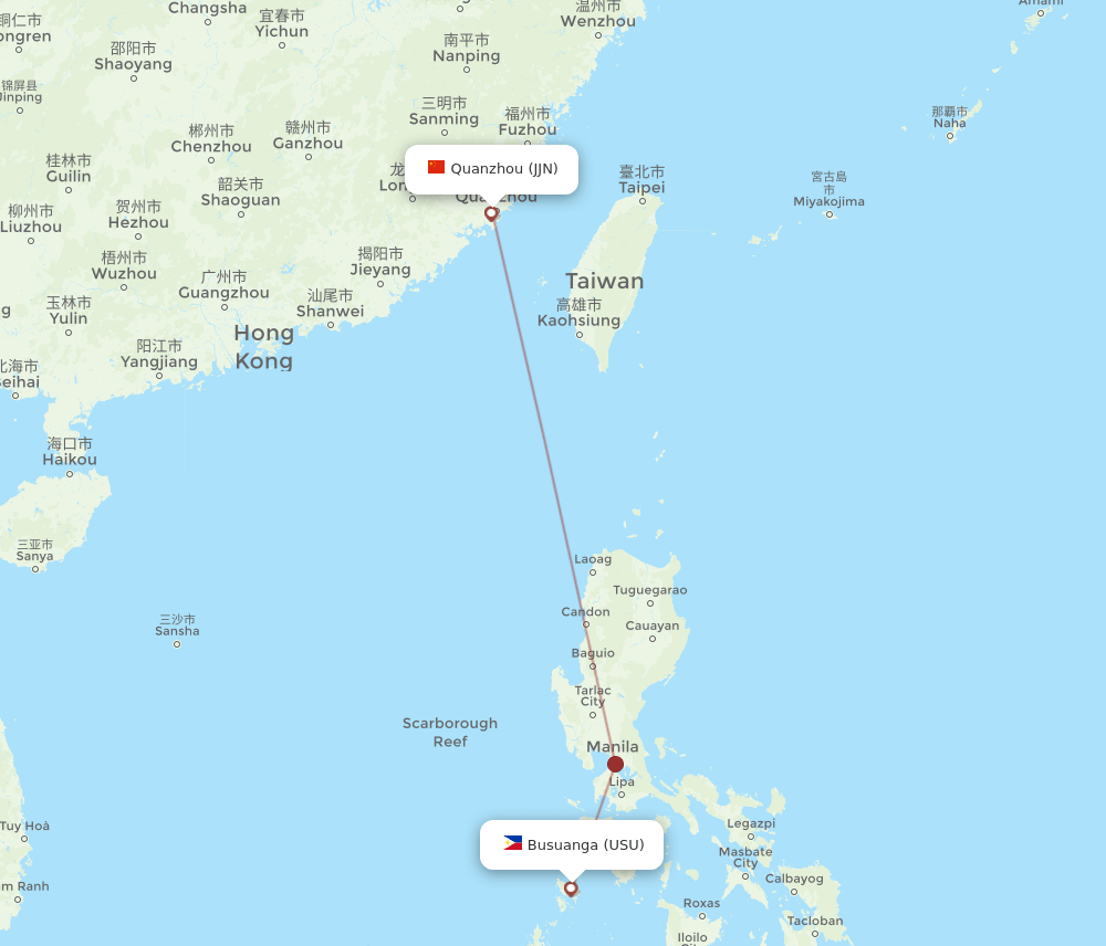 USU-JJN flight routes