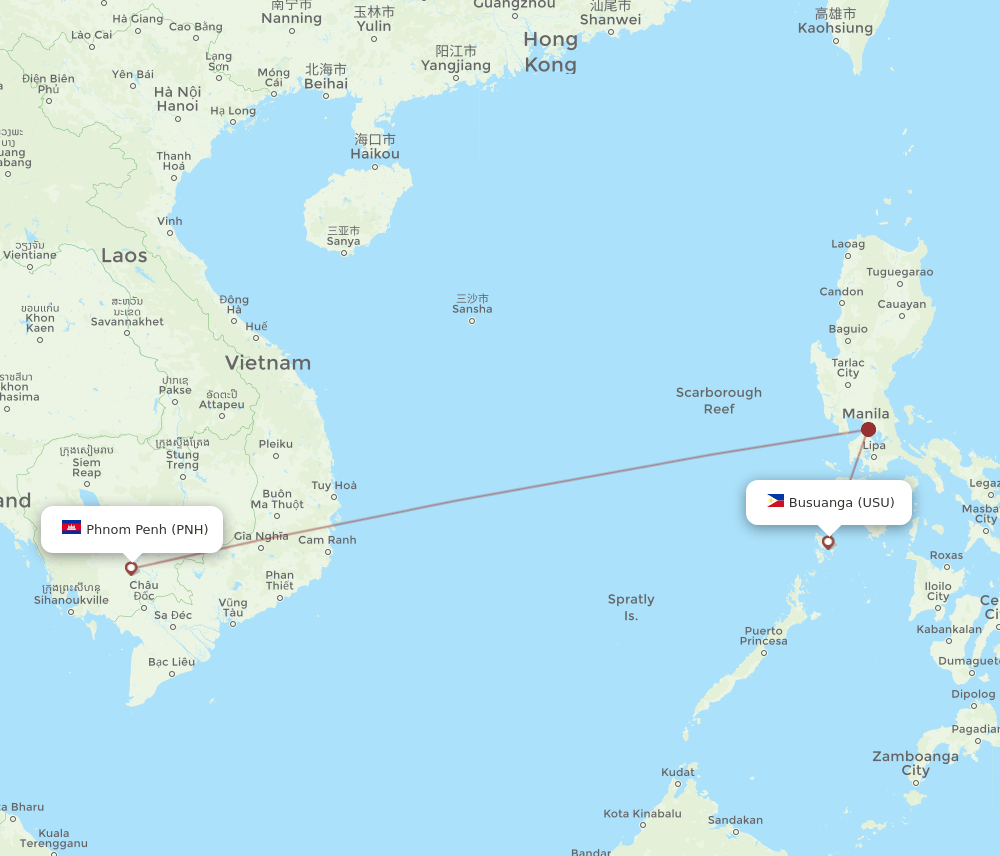 USU-PNH flight routes