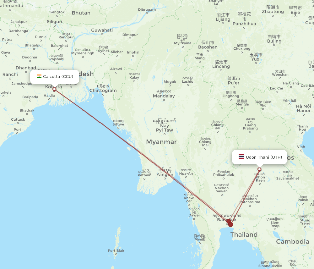 UTH-CCU flight routes
