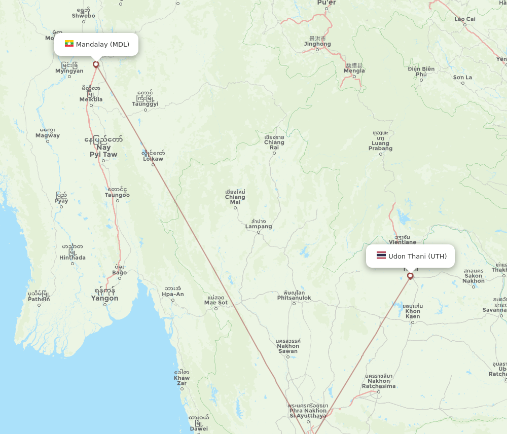 UTH-MDL flight routes