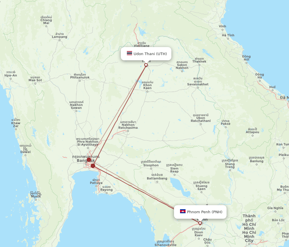 UTH-PNH flight routes