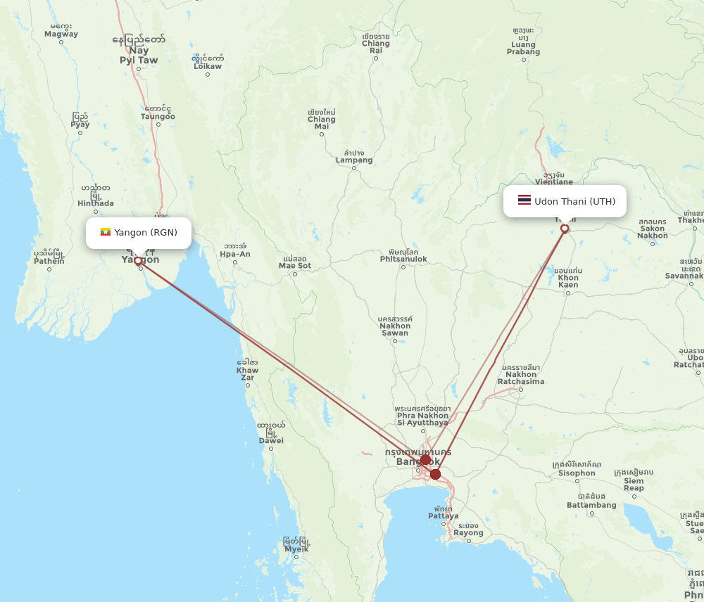 UTH-RGN flight routes