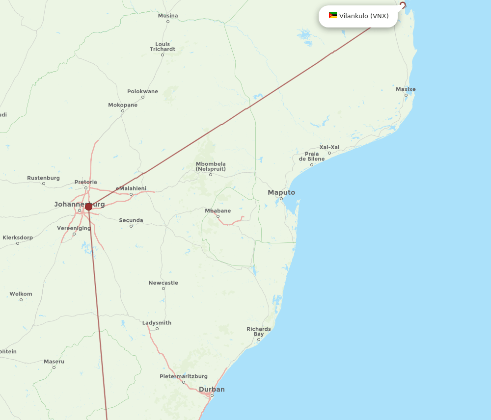 UTT-VNX flight routes