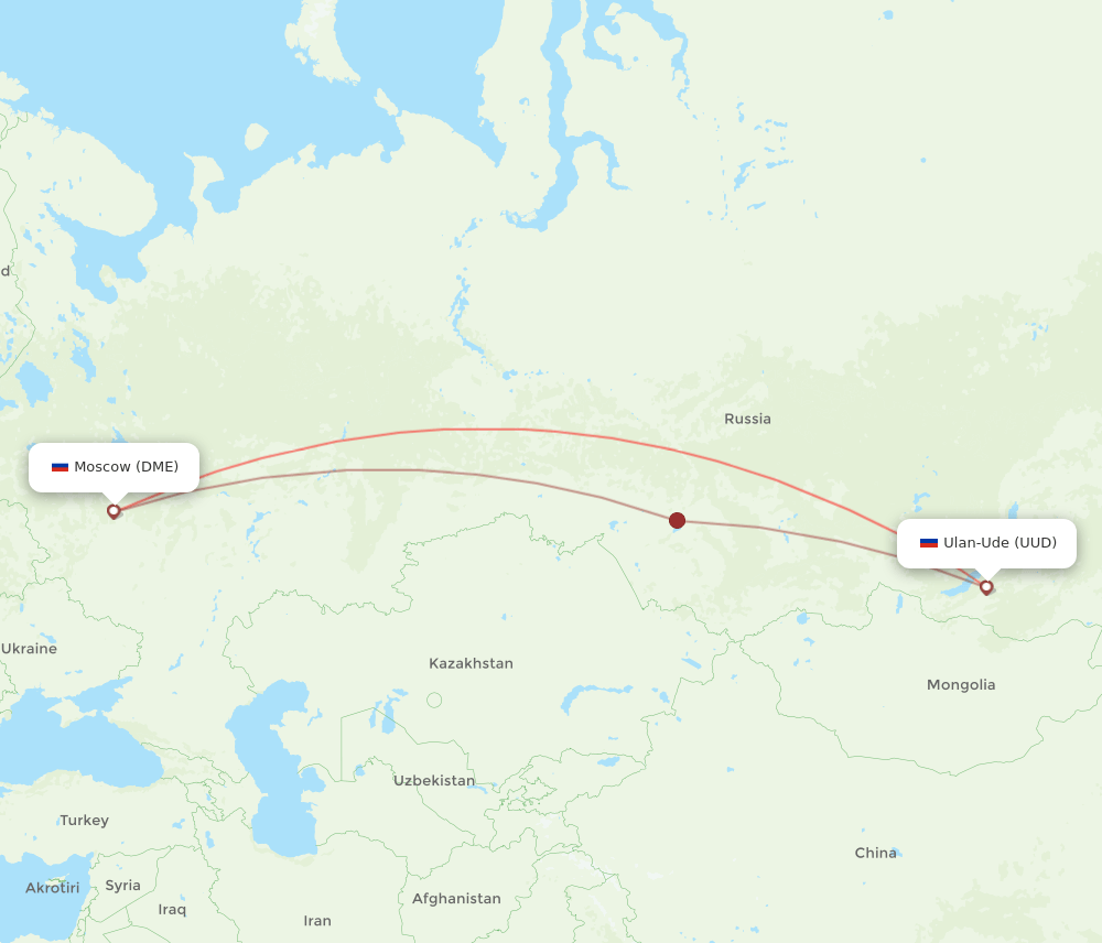 UUD-DME flight routes