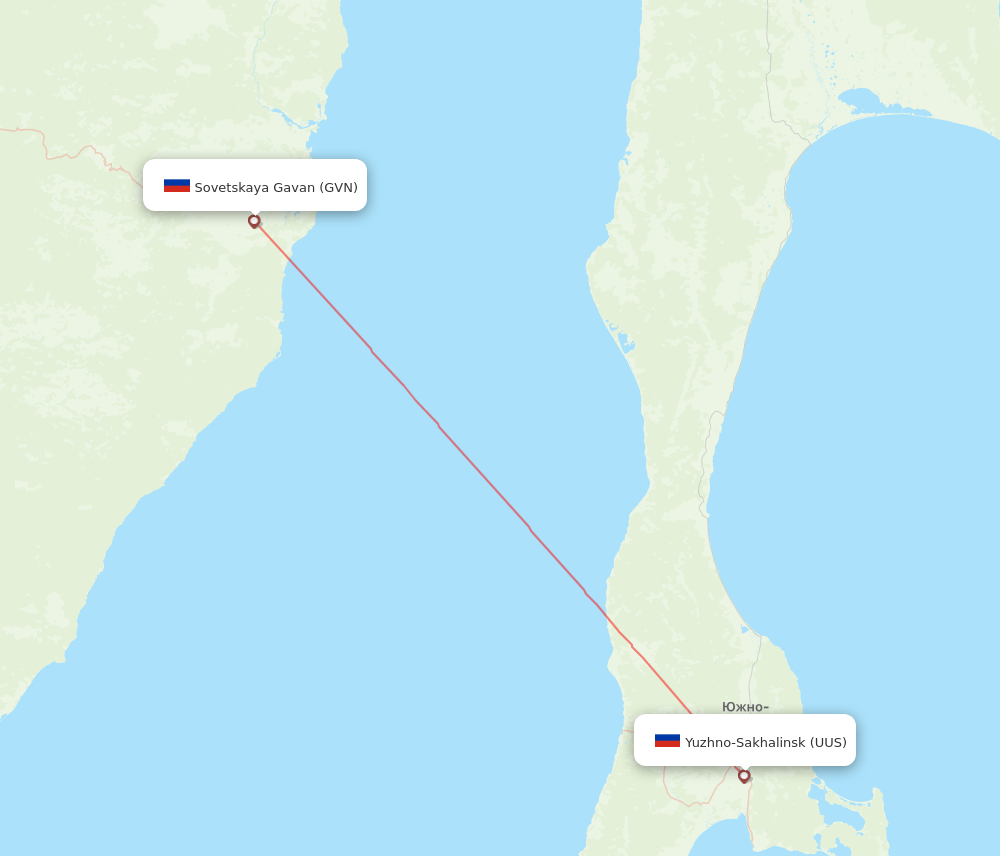 UUS to GVN flights and routes map