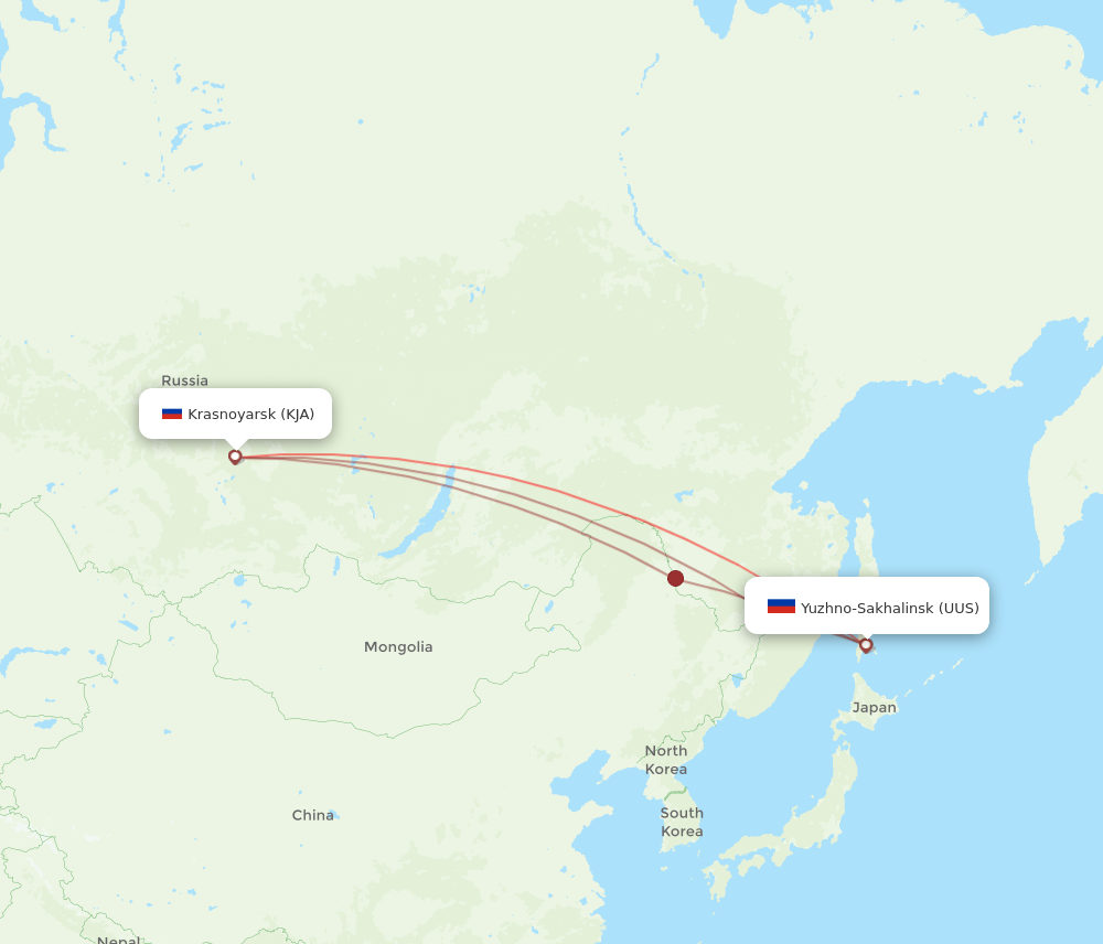 UUS-KJA flight routes